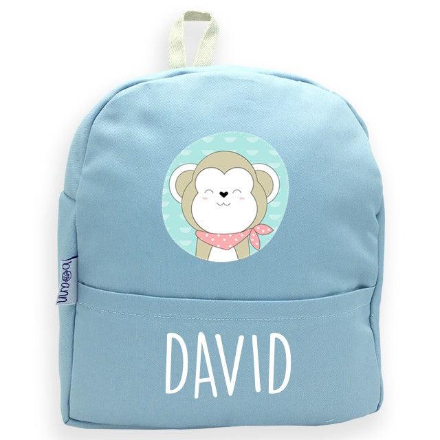 Mochila Personalizada Infantil Mono con Nombre Boann - Nanetes #