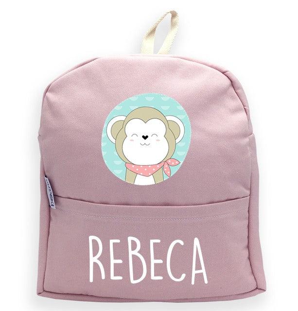Mochila Personalizada Infantil Mono con Nombre Boann - Nanetes #