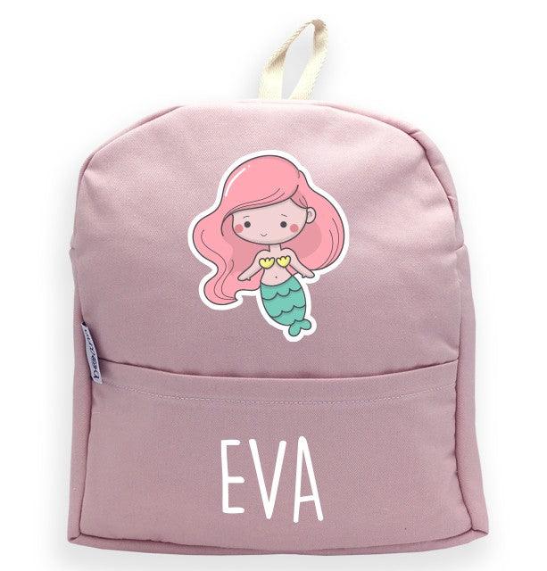 Mochila Personalizada Infantil Sirena Nombre Boann - Nanetes #