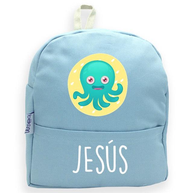 Mochila Personalizada Infantil Pulpo Nombre Boann - Nanetes #