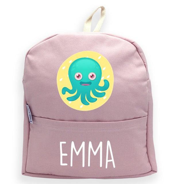 Mochila Personalizada Infantil Pulpo Nombre Boann - Nanetes #