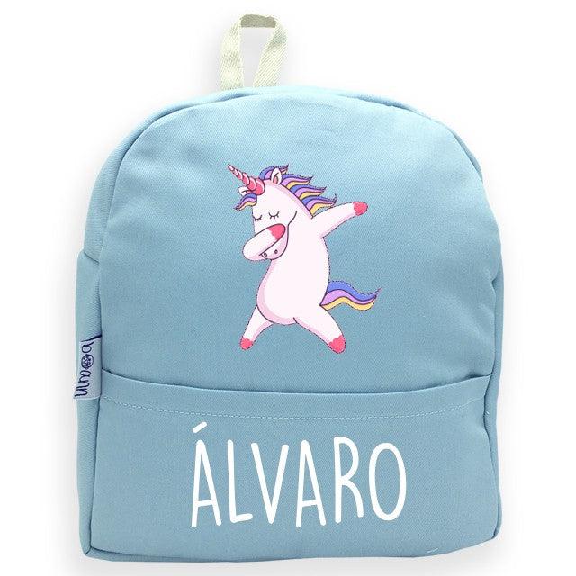 Mochila Personalizada Infantil Unicornio Bailando Nombre Boann - Nanetes #