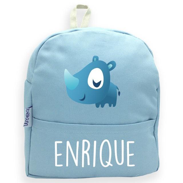 Mochila Personalizada Infantil Rinoceronte Nombre Boann - Nanetes #