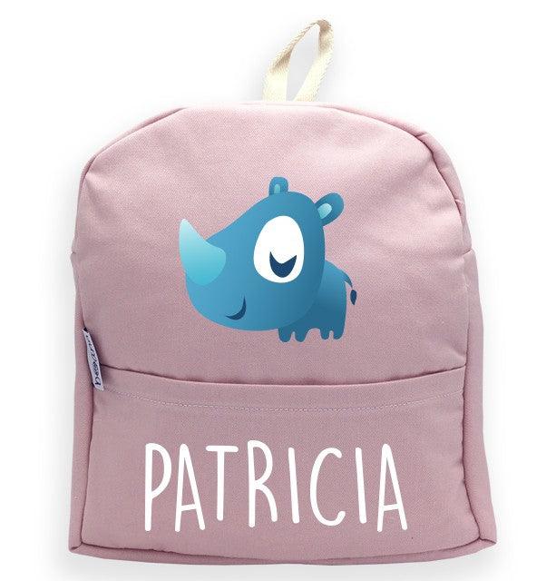 Mochila Personalizada Infantil Rinoceronte Nombre Boann - Nanetes #