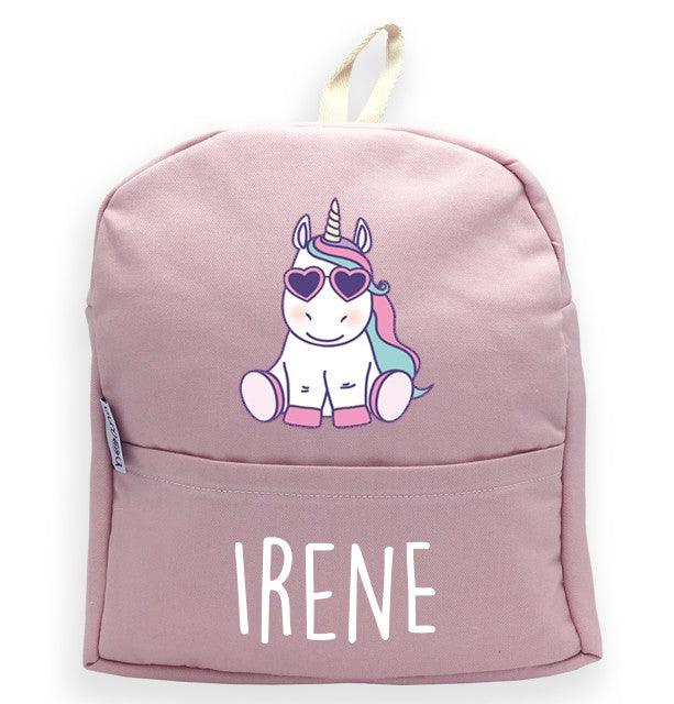 Mochila Personalizada Infantil Unicornio Gafas Nombre Boann - Nanetes #
