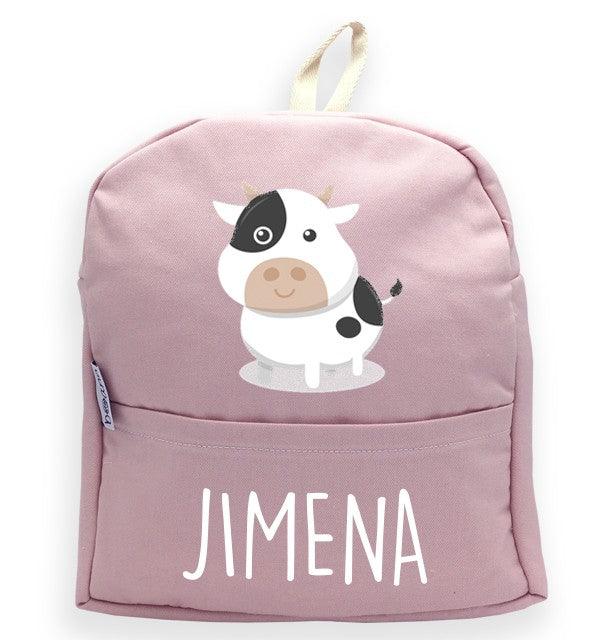 Mochila Personalizada Infantil Vaca Nombre Boann - Nanetes #