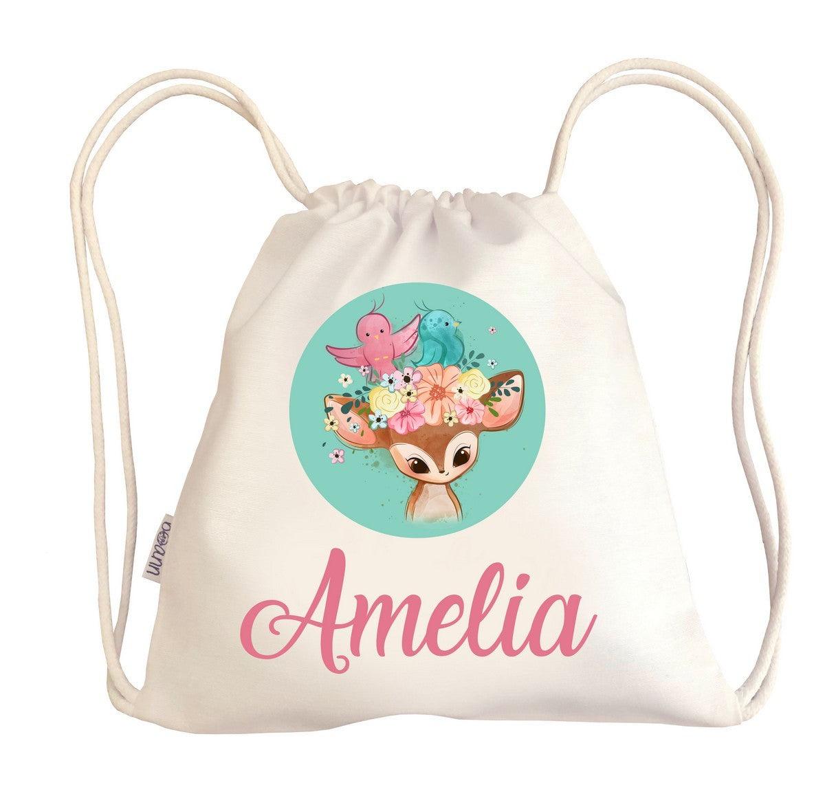 Bolsa Tela Niños Petate Personalizado Ciervo con Nombre Boann - Nanetes #