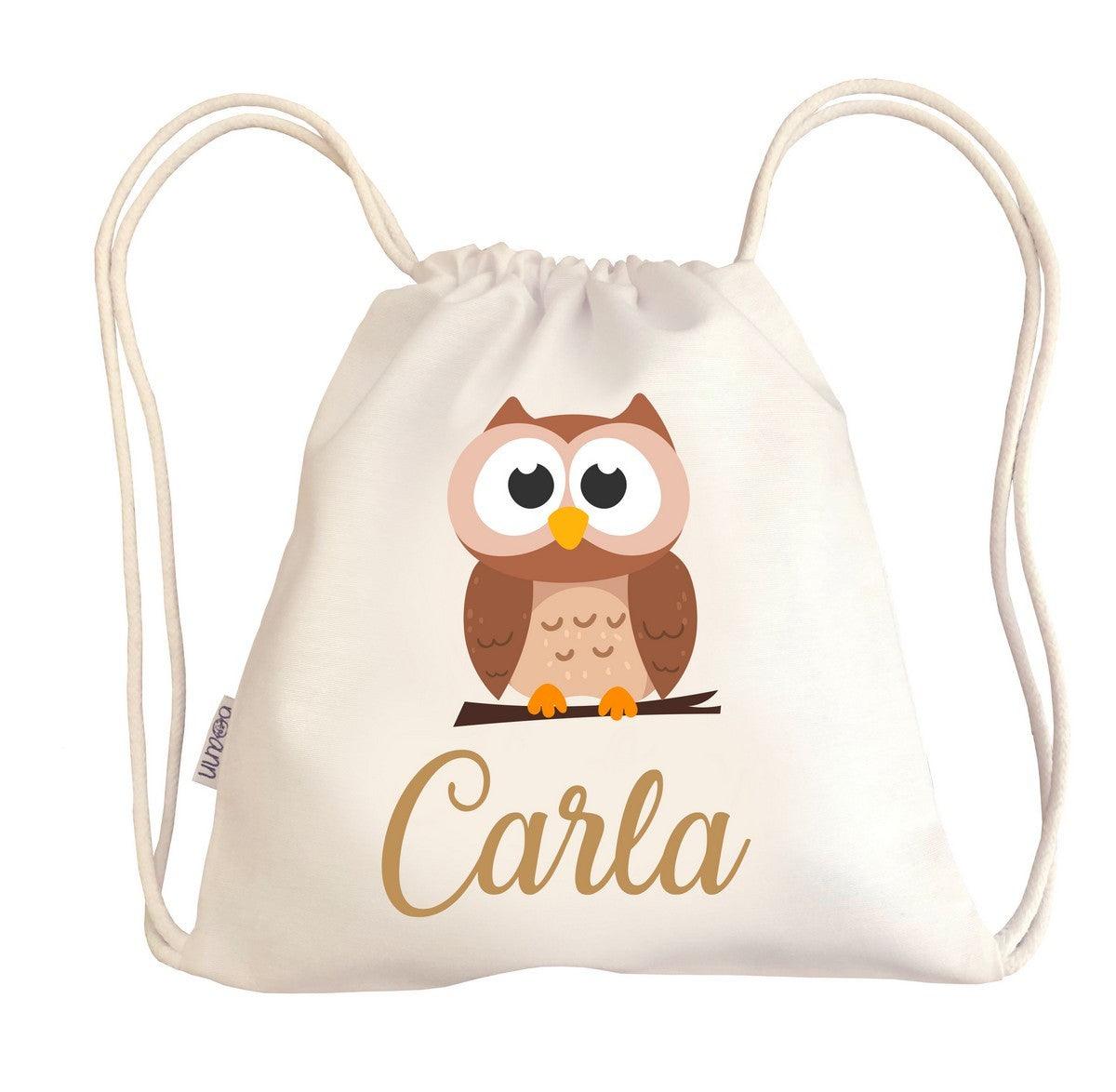 Bolsa Tela Niños Petate Personalizado Buho con Nombre Boann - Nanetes #