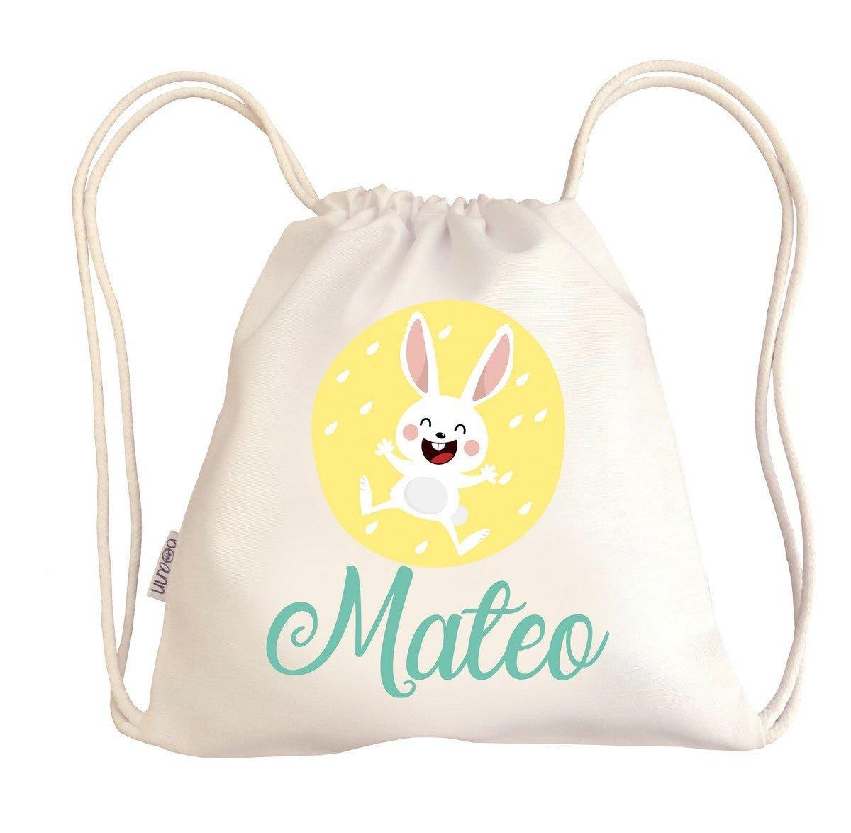 Bolsa Tela Niños Petate Personalizado Conejo con Nombre Boann - Nanetes #
