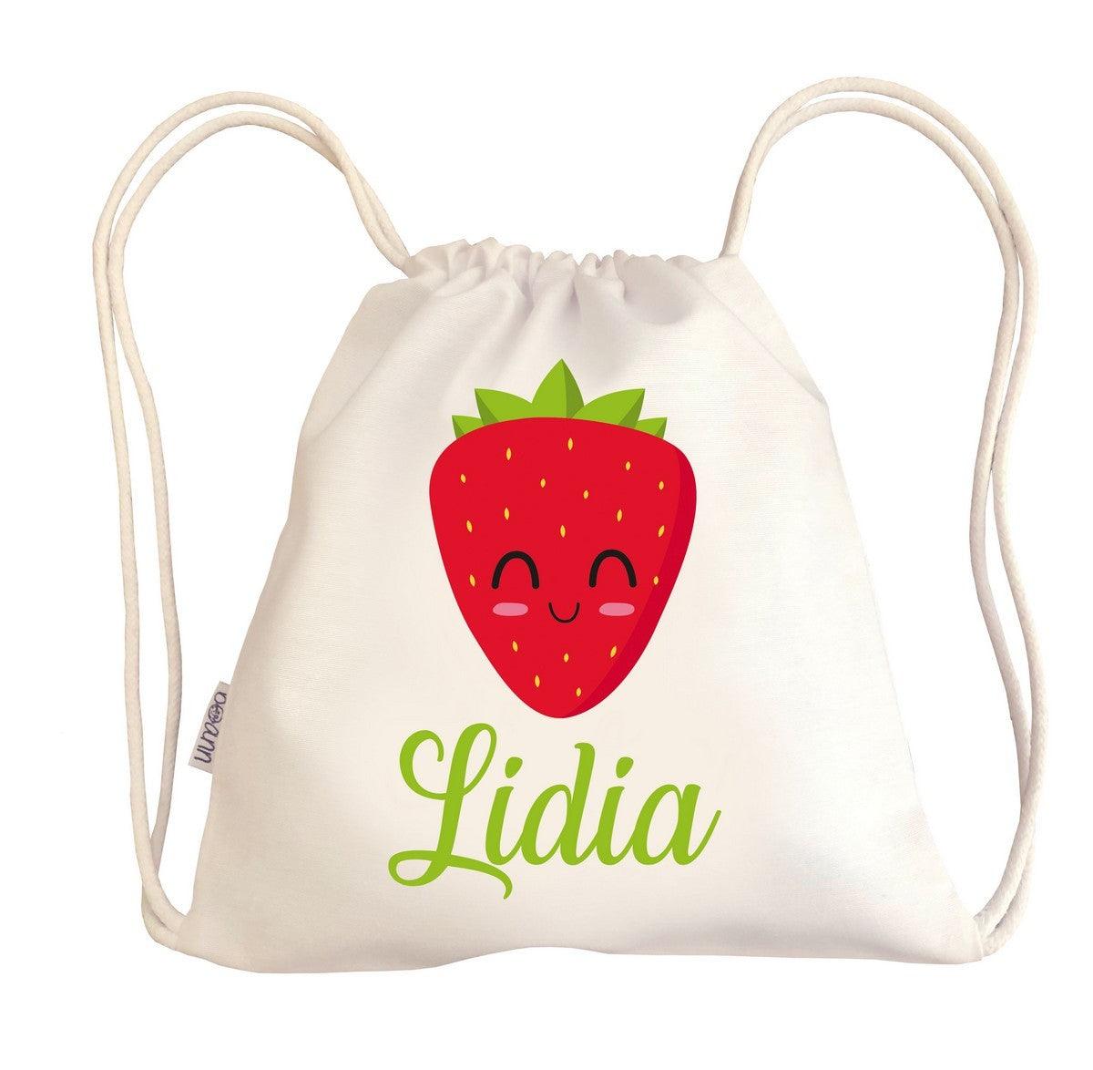 Bolsa Tela Niños Petate Personalizado Fresa con Nombre Boann - Nanetes #