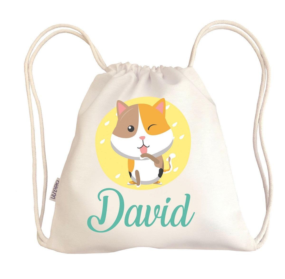 Bolsa Tela Niños Petate Personalizado Gato con Nombre Boann - Nanetes #