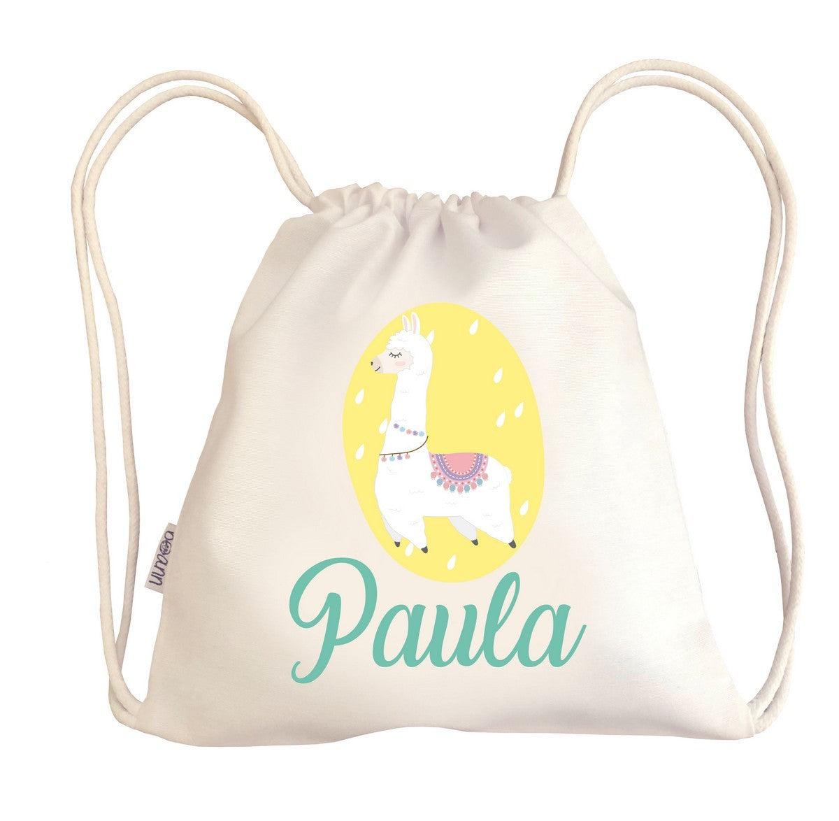 Bolsa Tela Niños Petate Personalizado Llama con Nombre Boann - Nanetes #