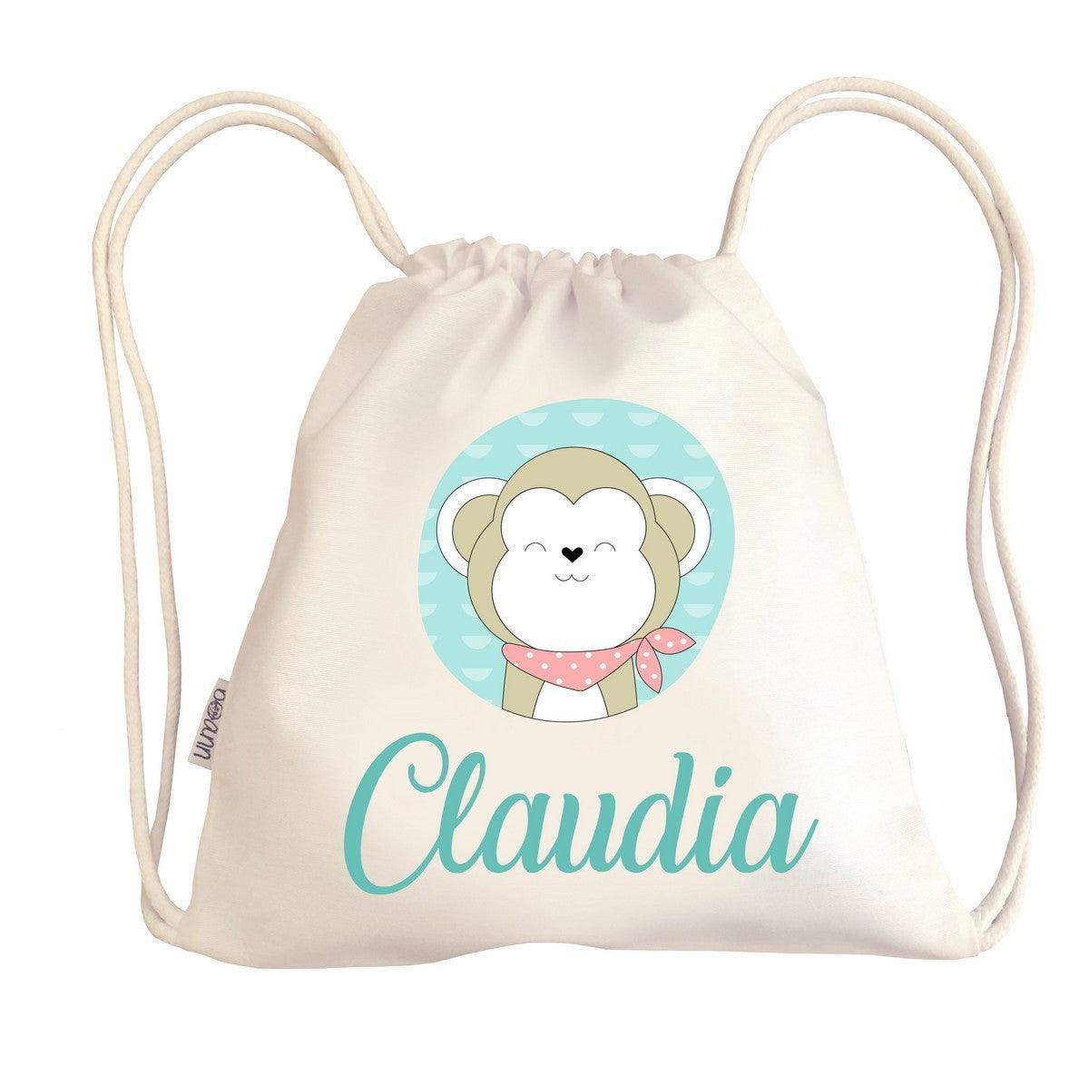 Bolsa Tela Niños Petate Personalizado Mono con Nombre Boann - Nanetes #