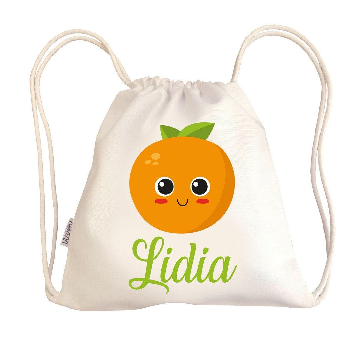 Bolsa Tela Niños Petate Personalizado Naranja con Nombre Boann - Nanetes #
