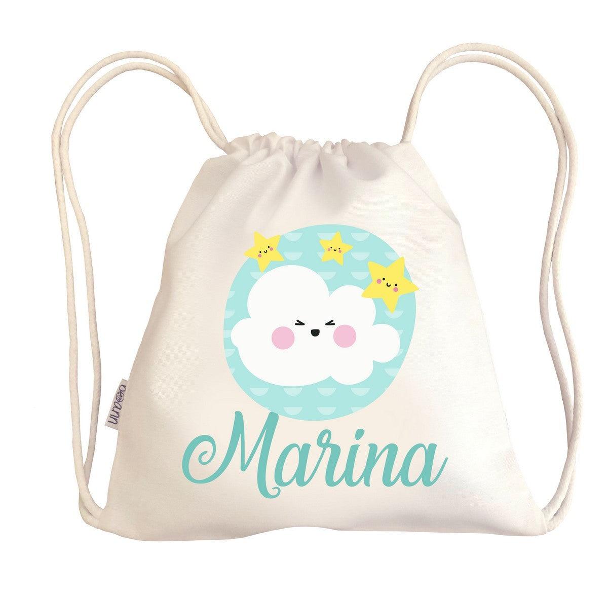 Bolsa Tela Niños Petate Personalizado Nube con Nombre Boann - Nanetes #