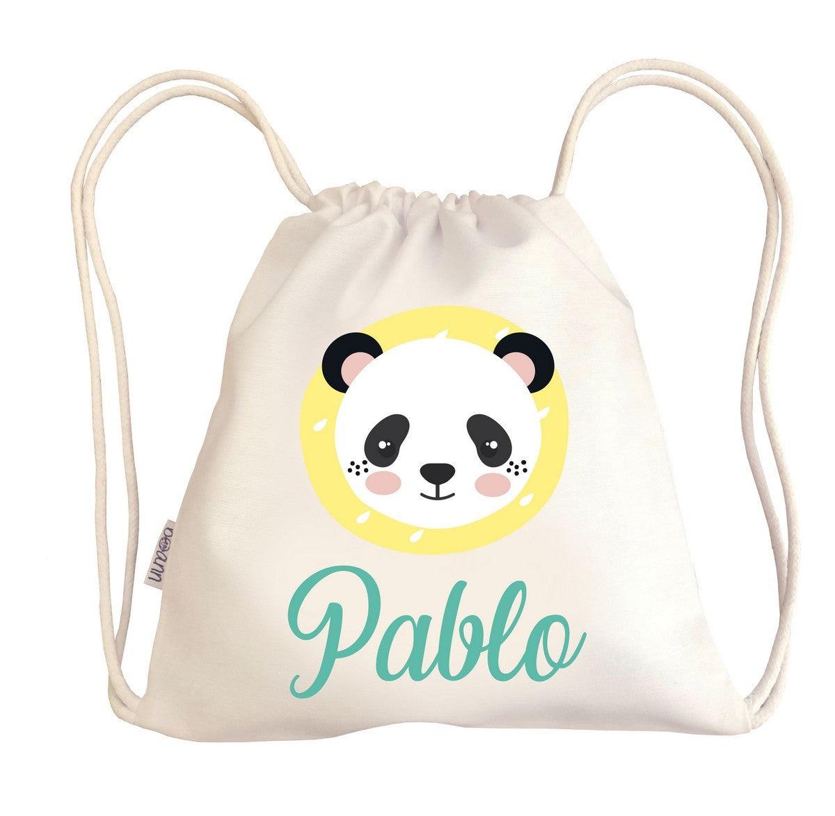 Bolsa Tela Niños Petate Personalizado Panda con Nombre Boann - Nanetes #