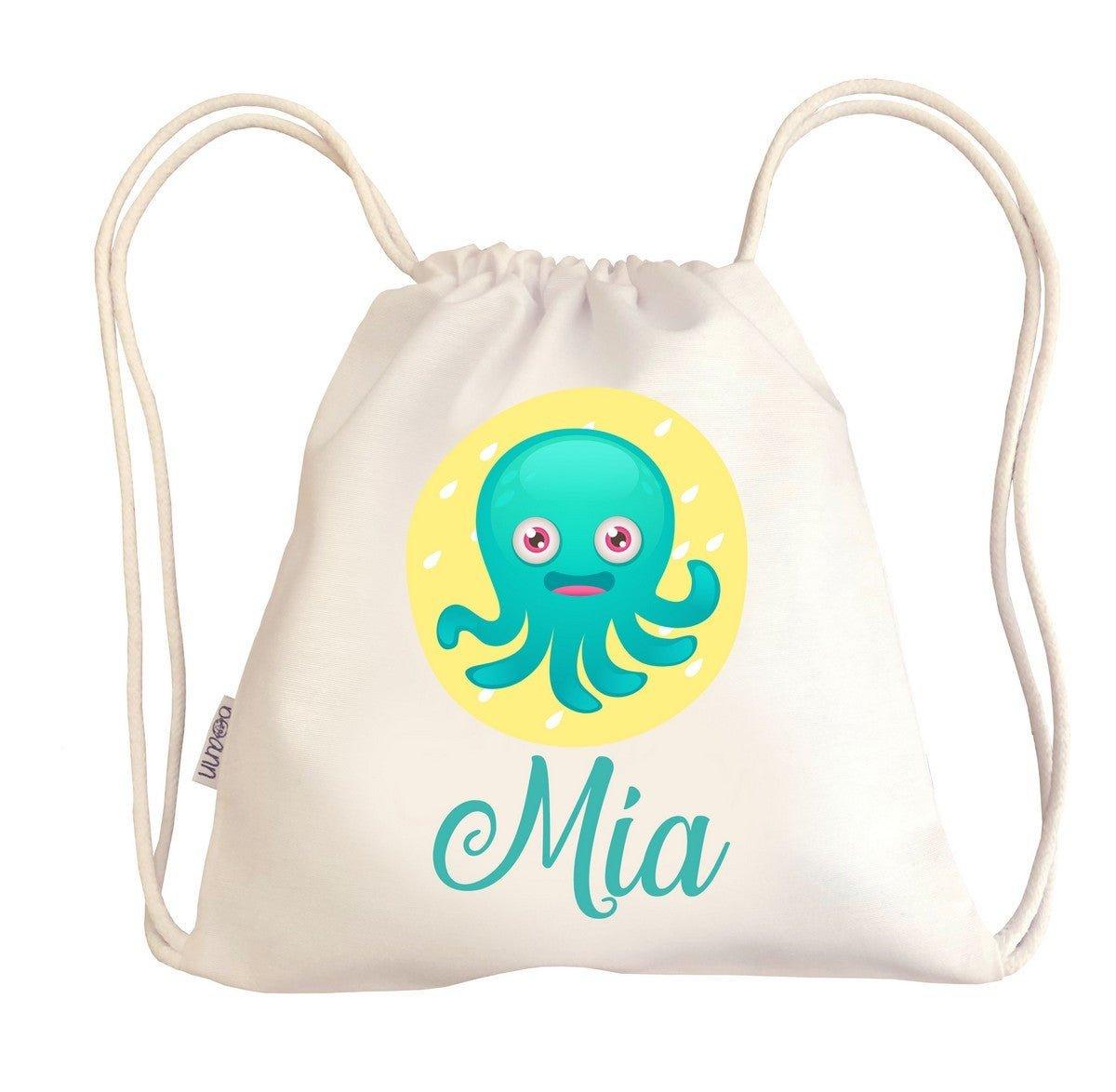 Bolsa Tela Niños Petate Personalizado Pulpo con Nombre Boann - Nanetes #