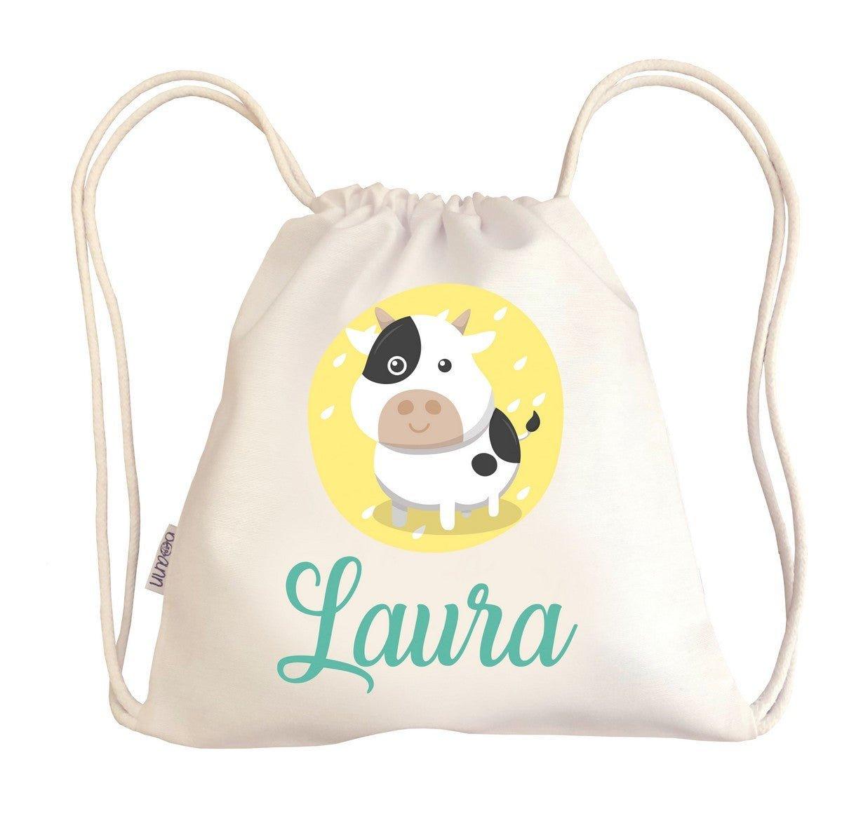 Bolsa Tela Niños Petate Personalizado Vaca con Nombre Boann - Nanetes #