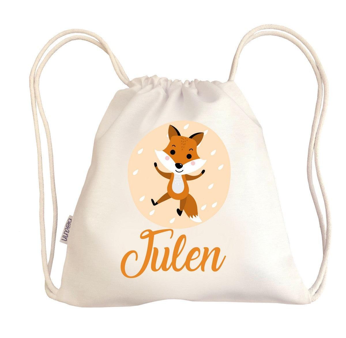 Bolsa Tela Niños Petate Personalizado Zorro con Nombre Boann - Nanetes #