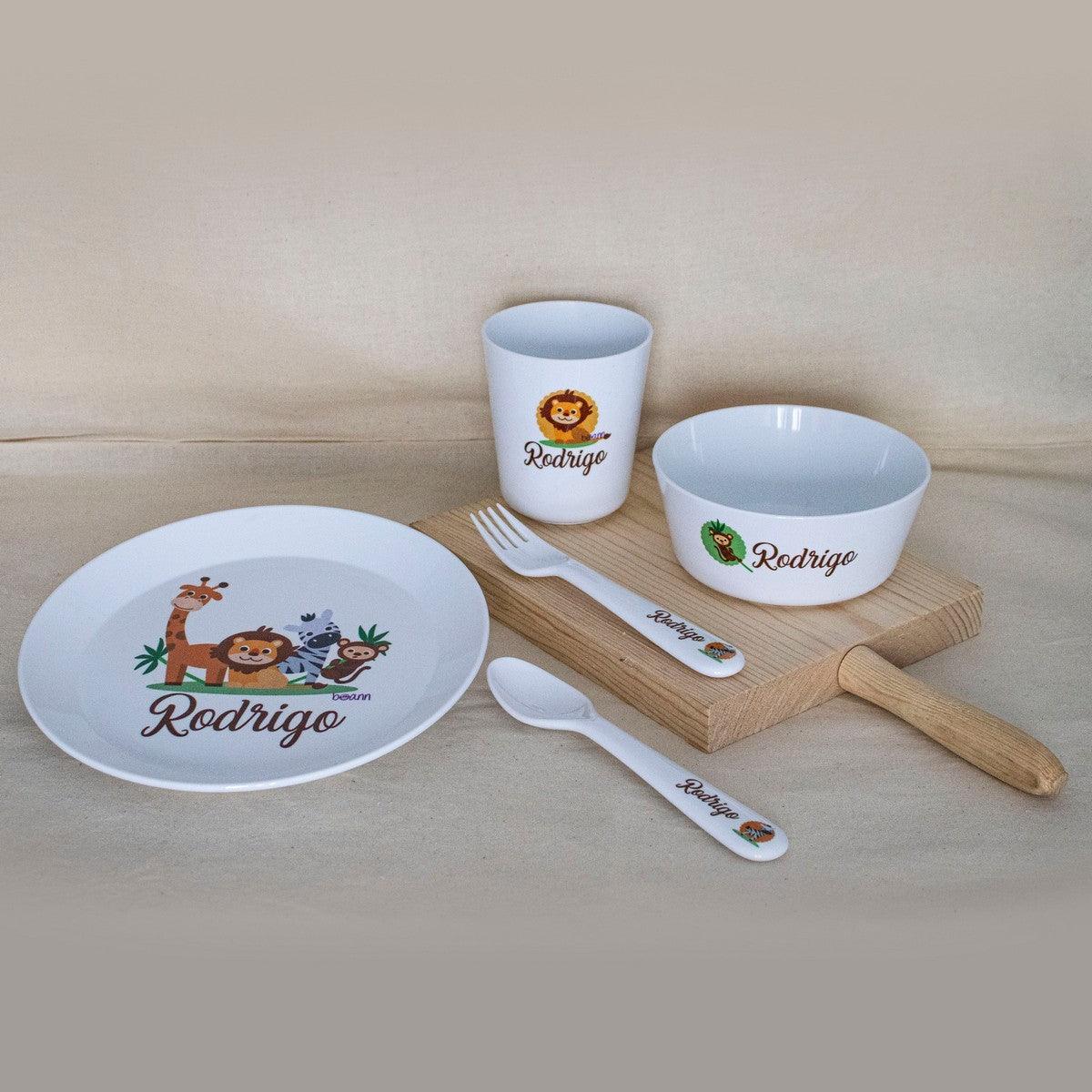 Vajilla Personalizada Infantil con Nombre Zoo Boann - Nanetes #