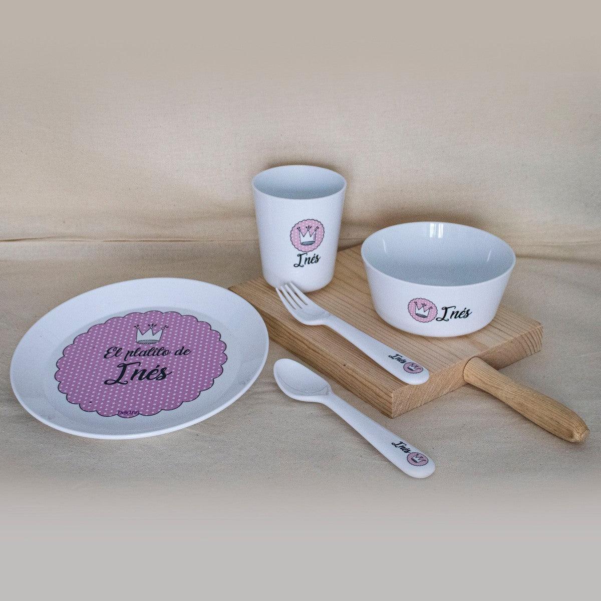 Vajilla Infantil Blonda Rosa Boann - Nanetes #