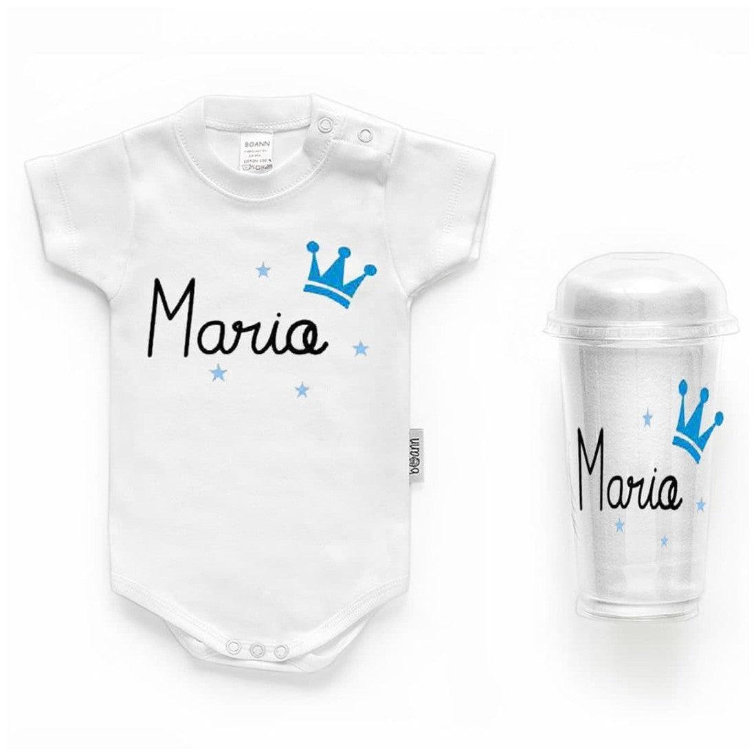 Body Personalizado Bebé Corona Azul con Nombre Boann - Nanetes #