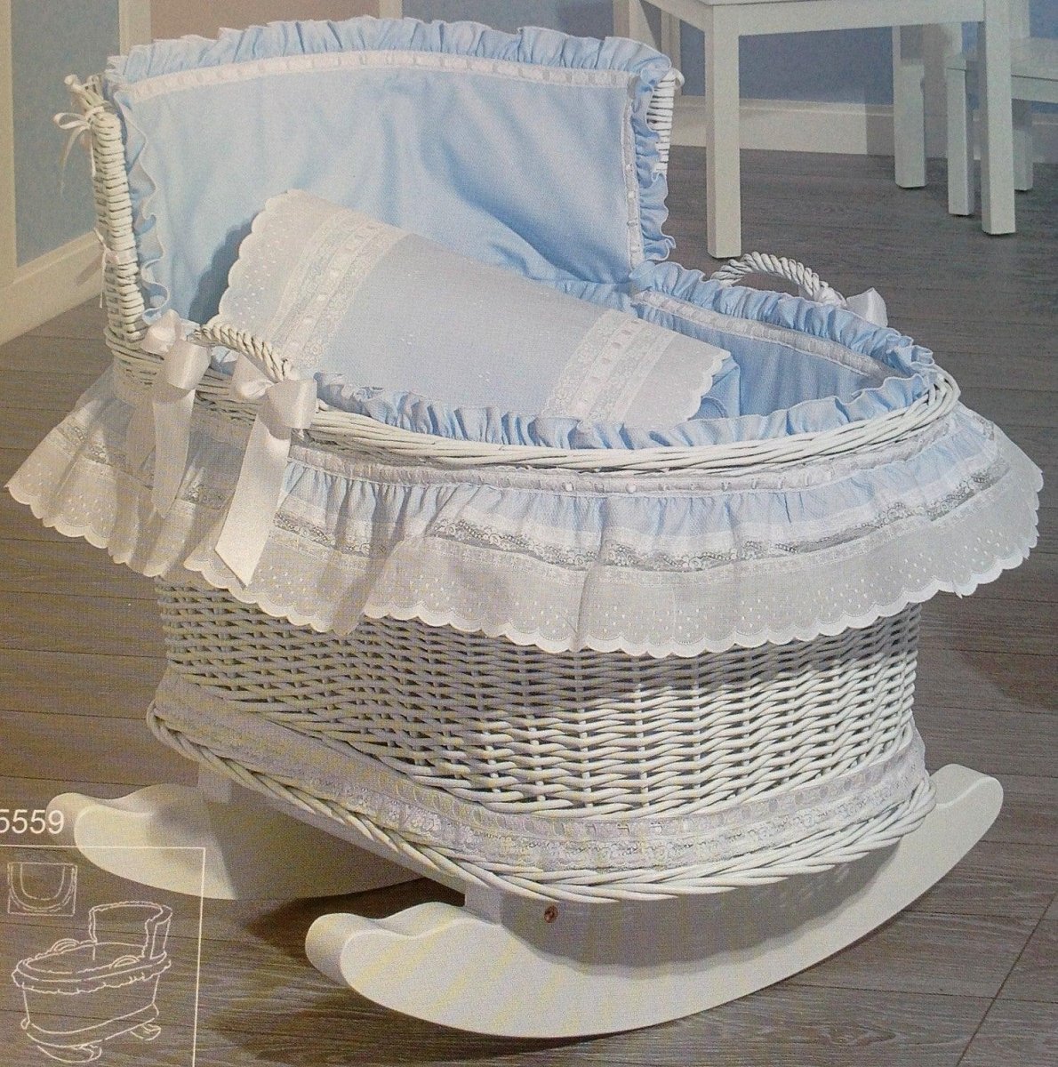 Balancin Mimbre Pique Royal Celeste - Nanetes