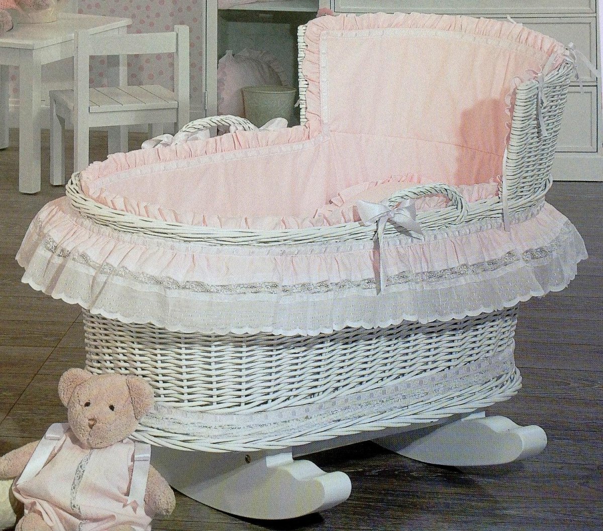 Balancin De Mimbre Pique Royal Rosa - Nanetes