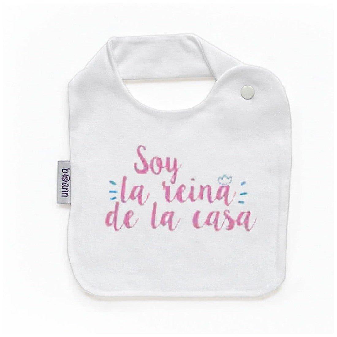 Babero Bebé Divertido Soy la Reina de la Casa Boann - Nanetes #