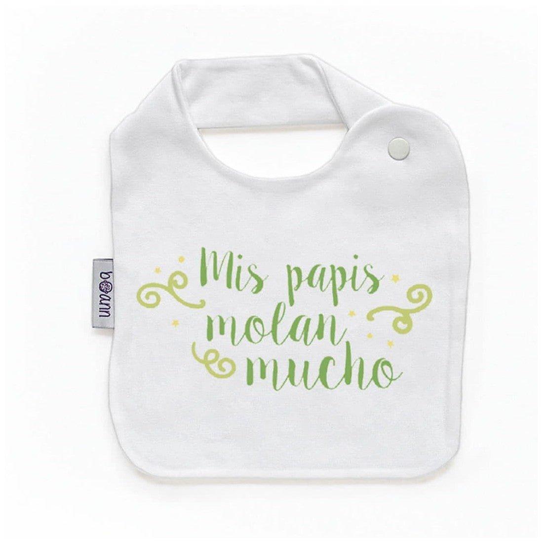 Babero Bebé Divertido Mis Papis Molan Mucho Boann - Nanetes #