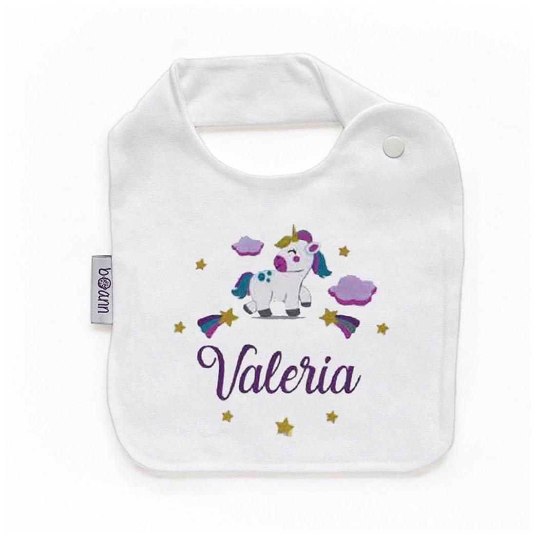 Babero Bebé Divertido Unicornio Nombre Boann - Nanetes #