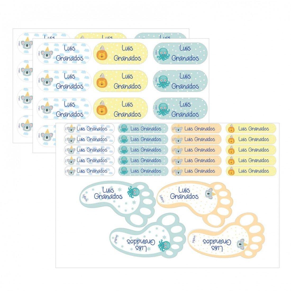 48 Etiquetas Multiusos Adhesivas Personalizadas Fiesta Boann - Nanetes #