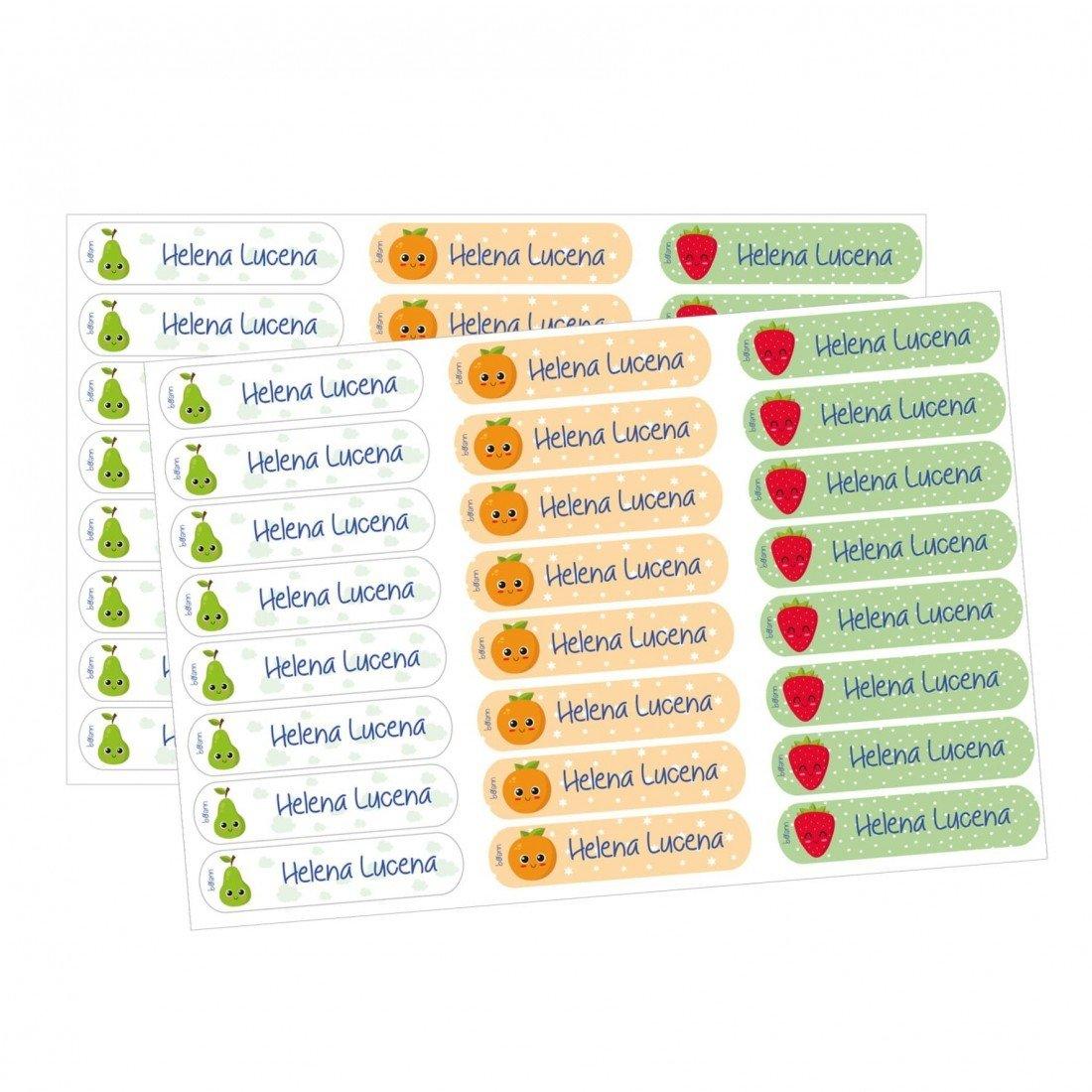 48 Etiquetas para Ropa Adhesivas Personalizadas Fruta Boann - Nanetes #