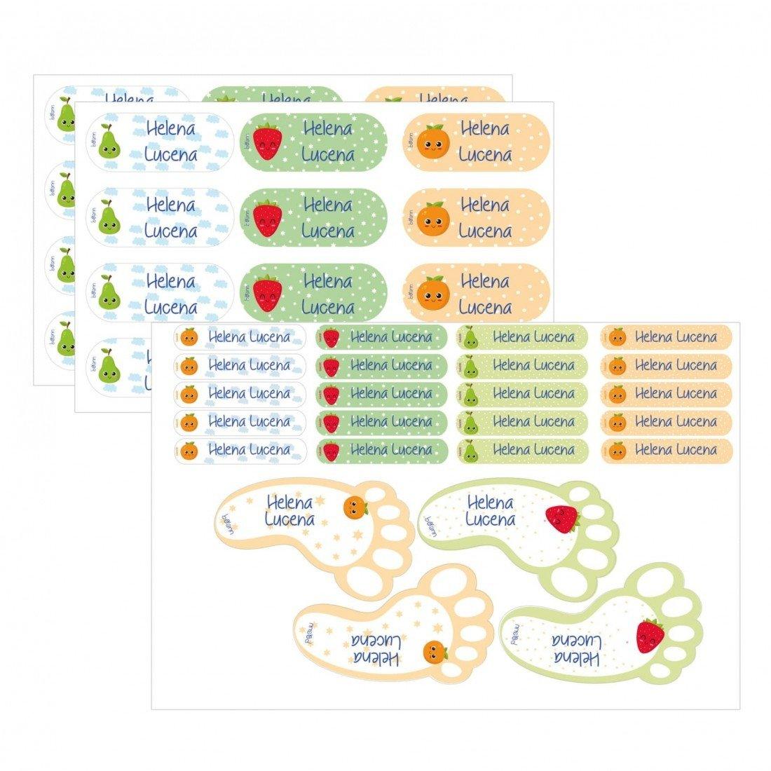 48 Etiquetas Multiusos Adhesivas Personalizadas Frutas Boann - Nanetes #