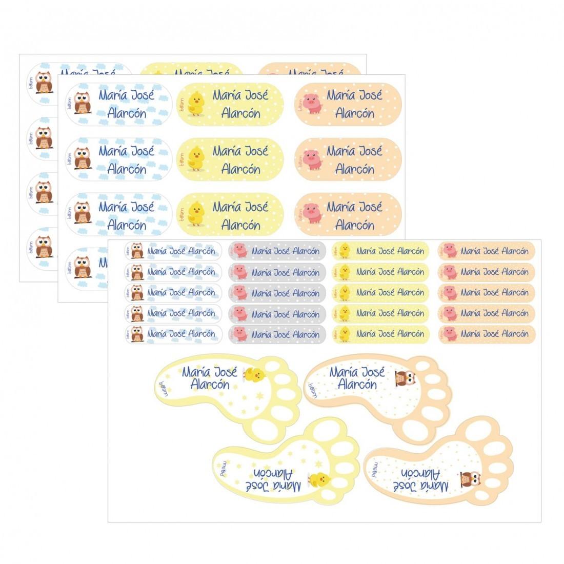 48 Etiquetas Multiusos Adhesivas Personalizadas Granja Boann - Nanetes #