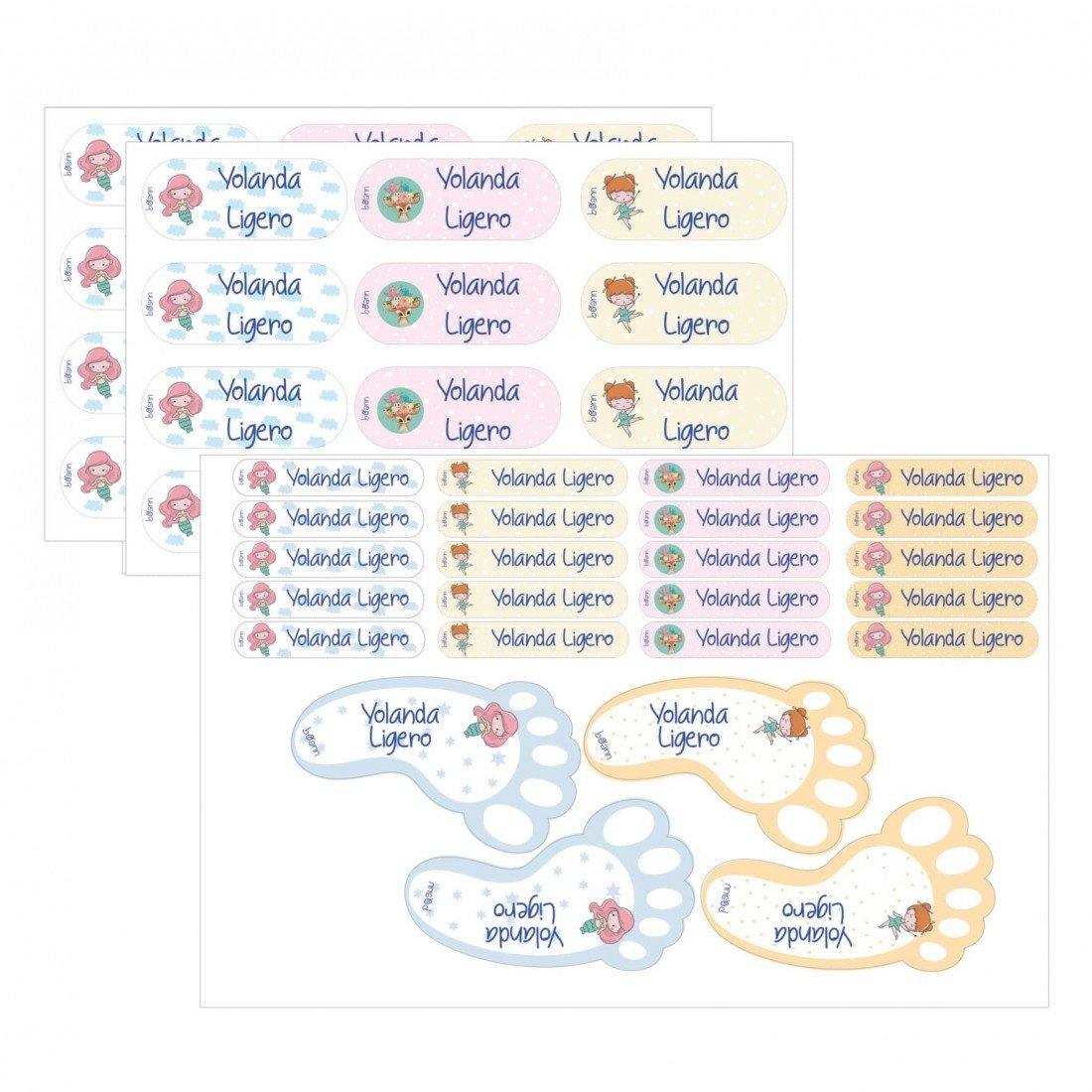 48 Etiquetas Multiusos Adhesivas Personalizadas Princesa Boann - Nanetes #