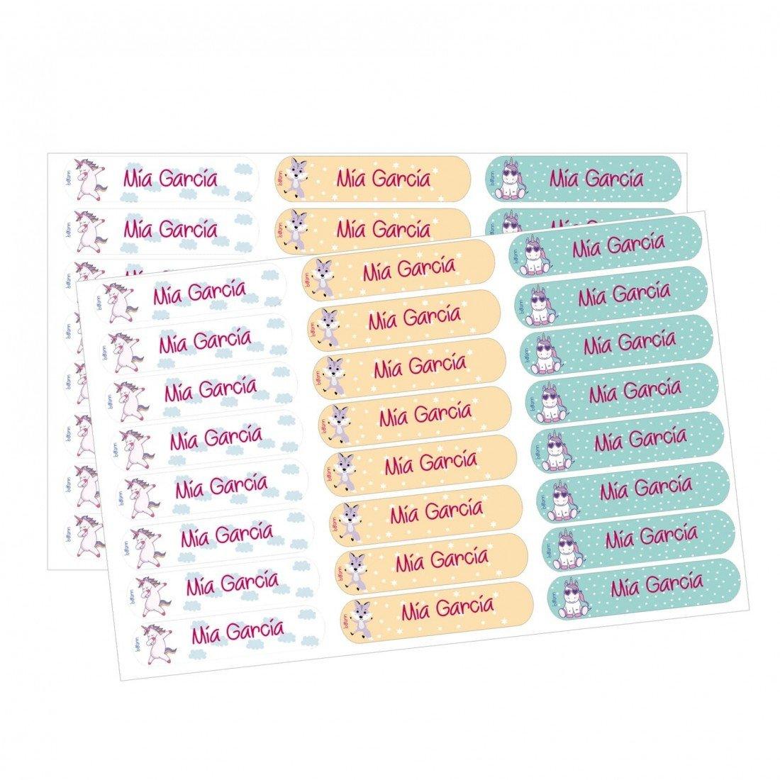 48 Etiquetas para Ropa Adhesivas Personalizadas Unicornio Boann - Nanetes #
