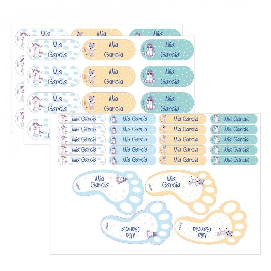 48 Etiquetas Multiusos Adhesivas Personalizadas Unicornio Boann - Nanetes #