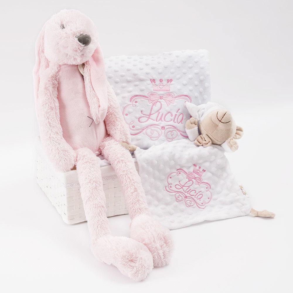 Cesta Regalo Recien Nacida Bebé Princesa con Conejo 58 cm Nanetes - Nanetes #