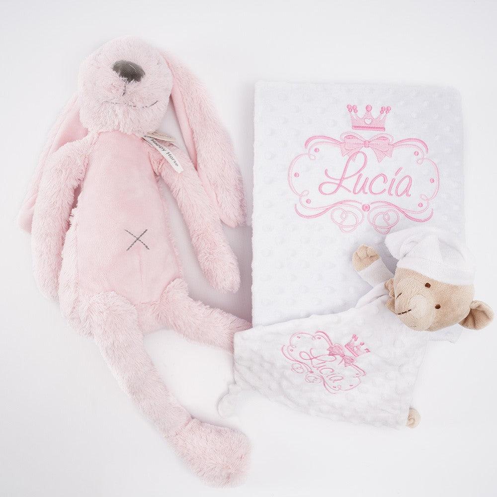 Cesta Regalo Recien Nacida Bebé Princesa con Conejo 58 cm Nanetes - Nanetes #