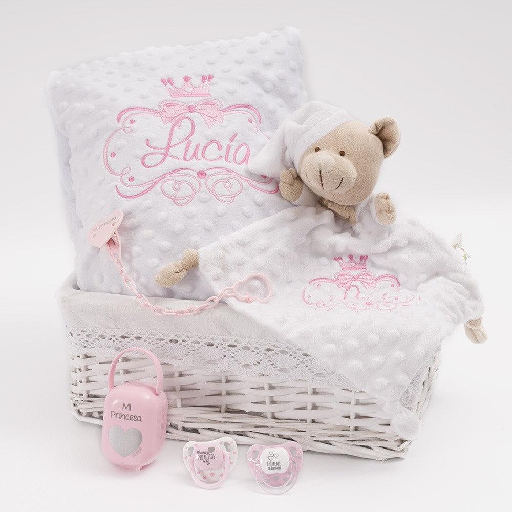Cesta Regalo Recien Nacida Bebé Princesa Chupetes Nanetes - Nanetes #