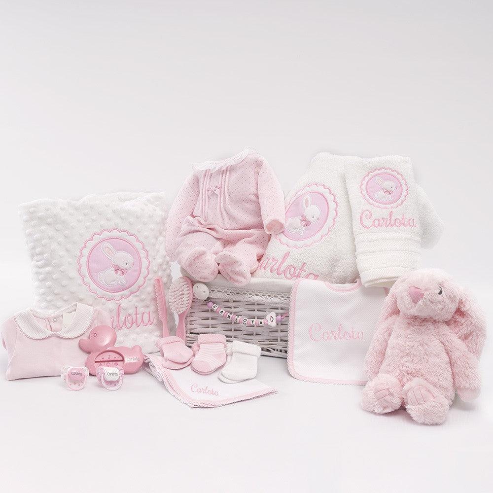 Cesta Regalo Premium Recien Nacido Bebé Conejito Galleta Nanetes - Nanetes #