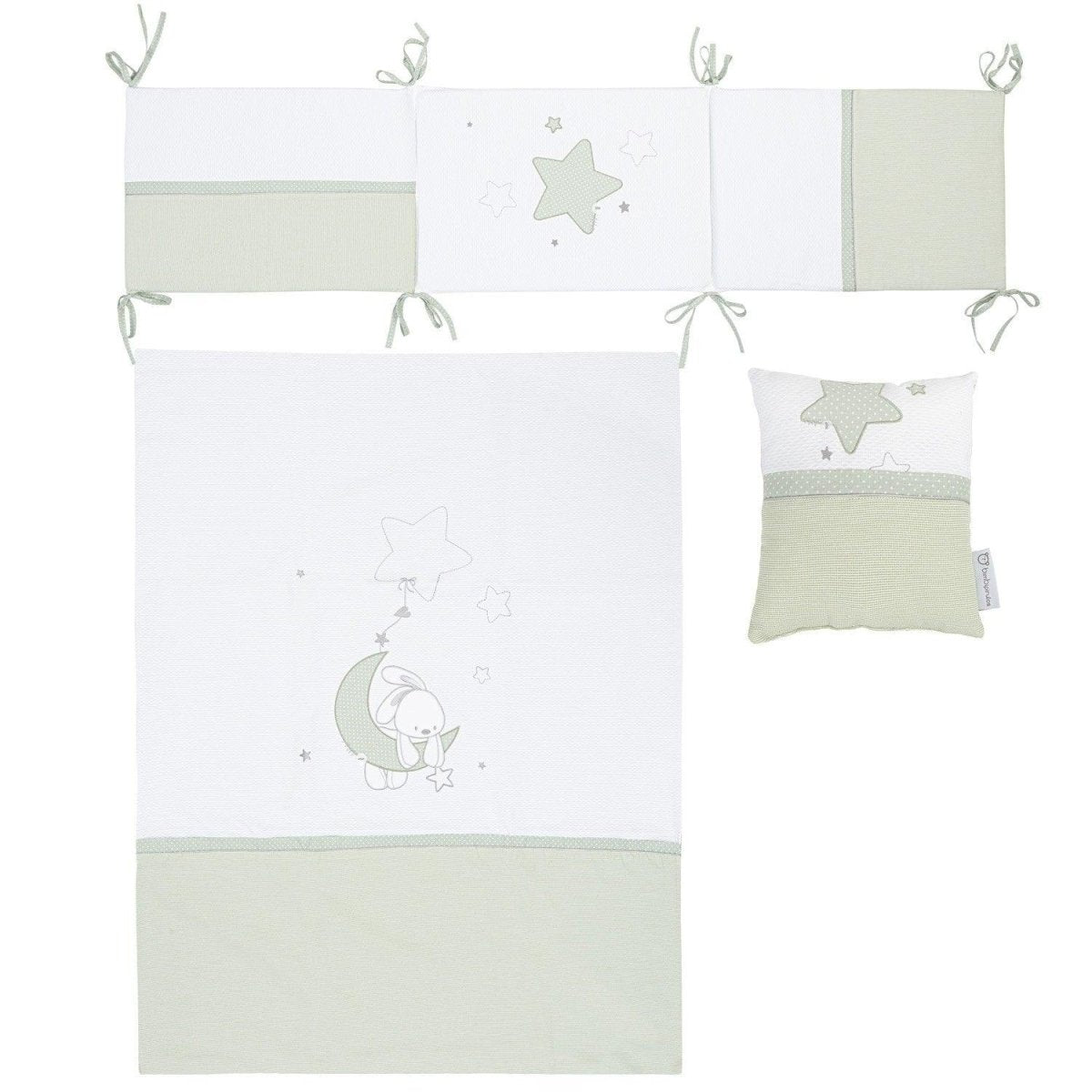 Colcha con Protector Cuna Luna Verde Bimbi Pirulos - Nanetes