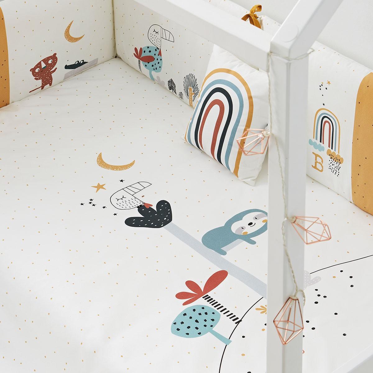 Colcha con Protector Cuna Jungla Bimbi Pirulos - Nanetes #