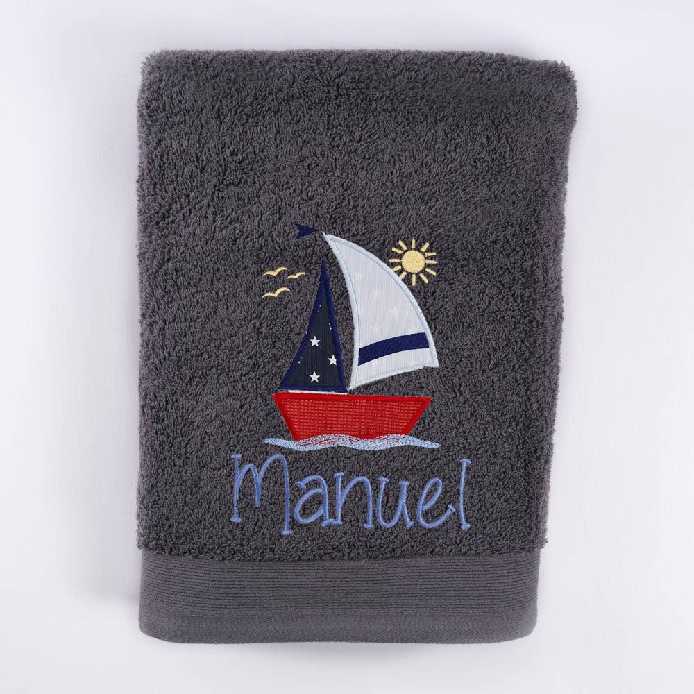 Toalla Personalizada Bordada Nautica Barco Nanetes - Nanetes #