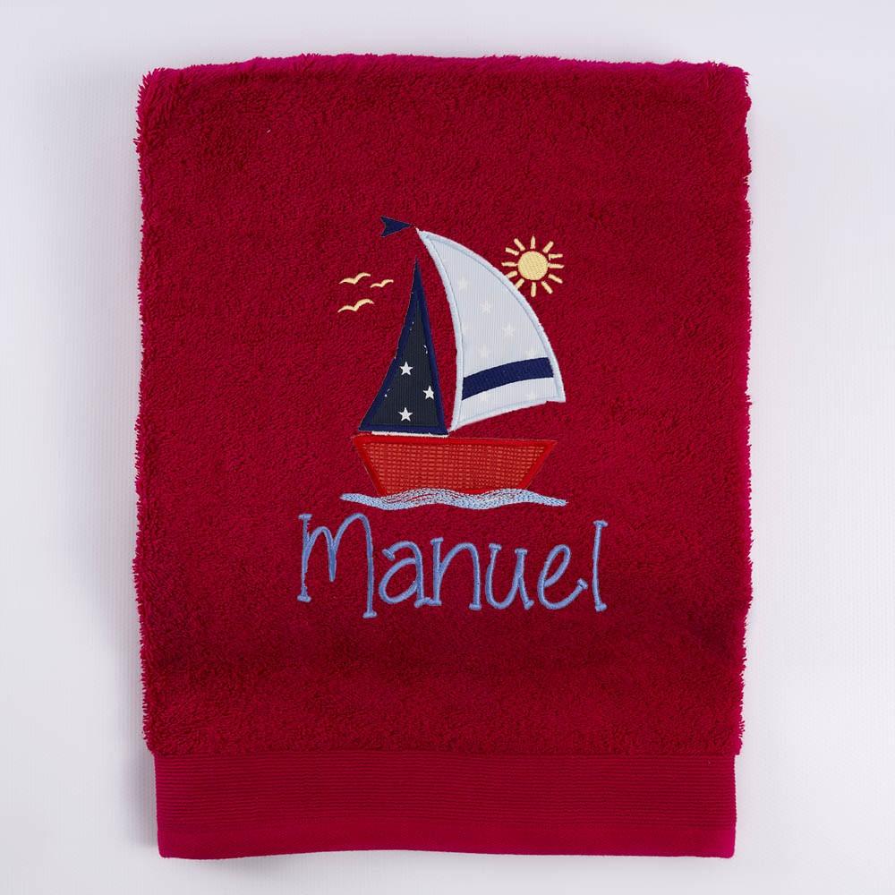 Toalla Personalizada Bordada Nautica Barco Nanetes - Nanetes #
