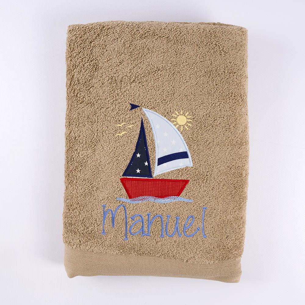 Toalla Personalizada Bordada Nautica Barco Nanetes - Nanetes #