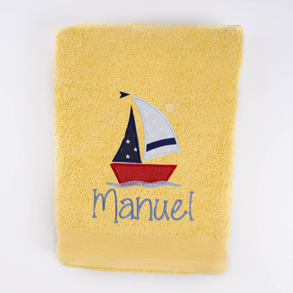 Toalla Personalizada Bordada Nautica Barco Nanetes - Nanetes #