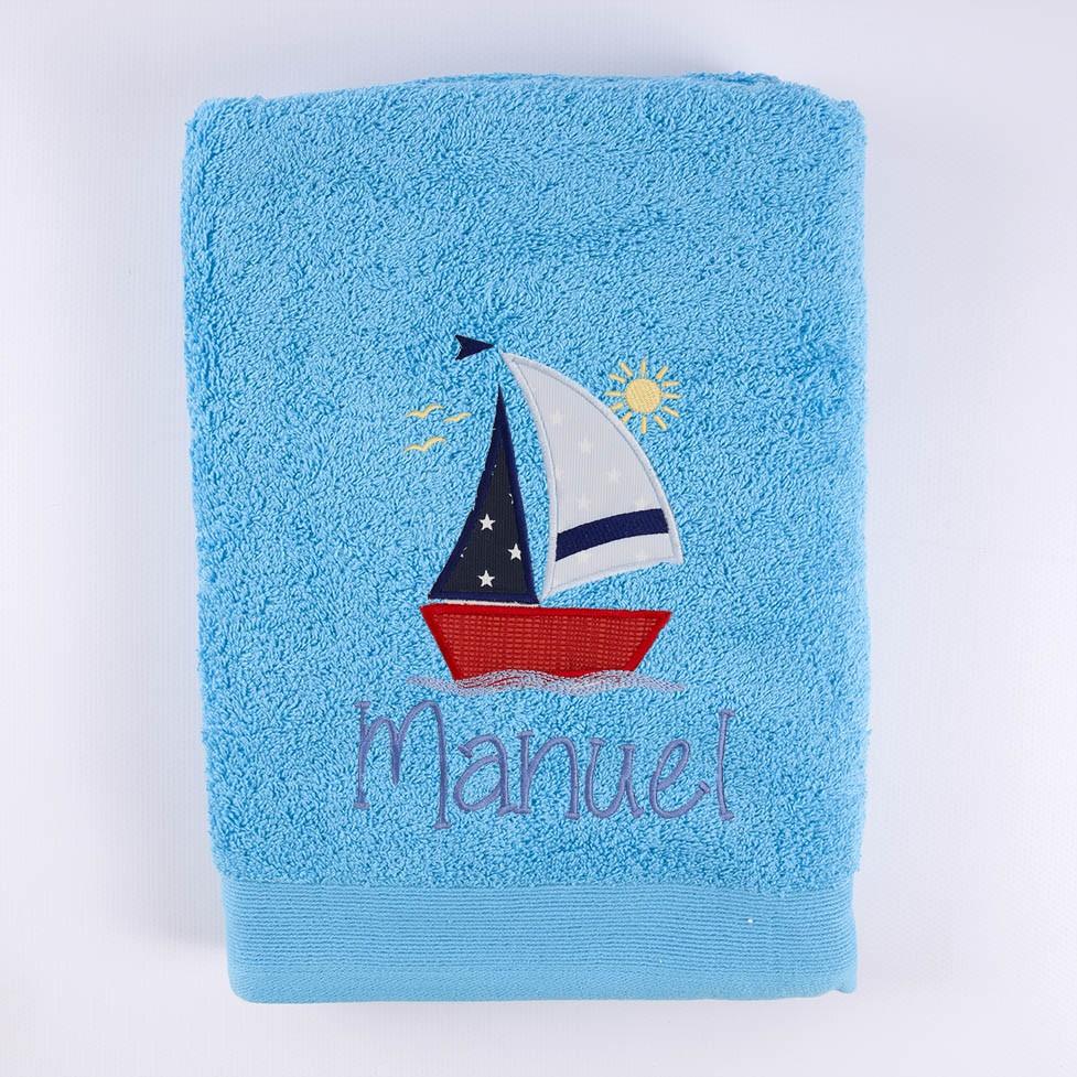 Toalla Personalizada Bordada Nautica Barco Nanetes - Nanetes #