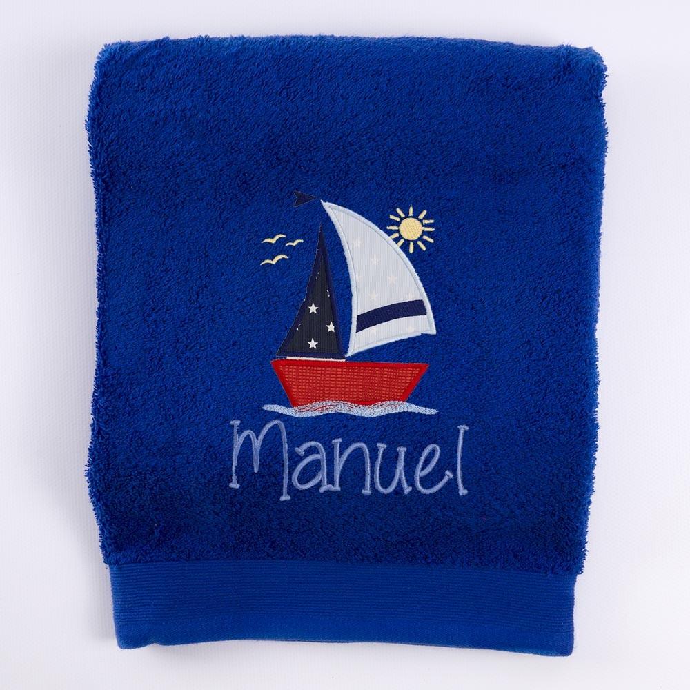 Toalla Personalizada Bordada Nautica Barco Nanetes